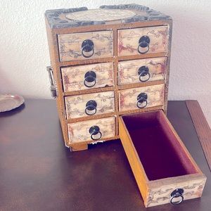 Vintage wood jewelry box chest